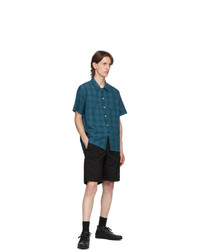 Ps By Paul Smith Blue And Black Camp Plaid Shirt