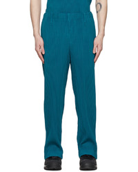 Homme Plissé Issey Miyake Blue Polyester Trousers