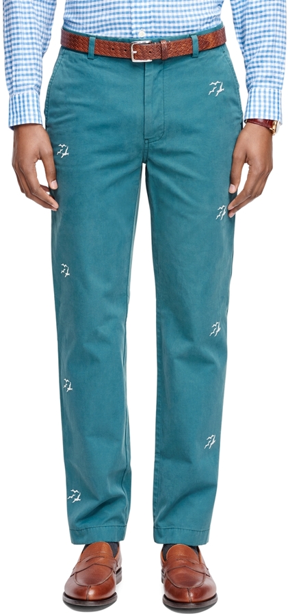 brooks brothers embroidered pants