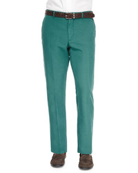 Incotex Chinolino Cottonlinen Trousers Green