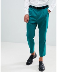 ASOS DESIGN Drop Crotch Tapered Jersey Trouser In Green