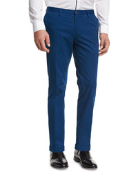BOSS Slim Straight Flat Front Trousers Bright Teal