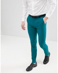 ASOS DESIGN Super Skinny Smart Trousers In Teal