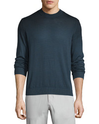 Theory Remsey Castelle Faded Crewneck Sweater Navy