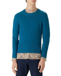 Gucci Wool Crewneck Sweater Blue