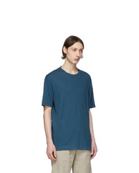 Z Zegna Blue Linen T Shirt