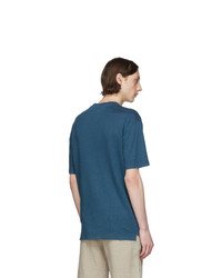 Z Zegna Blue Linen T Shirt