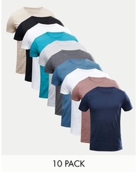 Asos Brand T Shirt With Crew Neck 10 Pack Save 25%