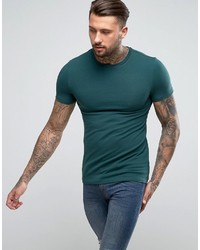 Asos Extreme Muscle Fit Crew Neck T Shirt In Green