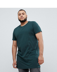 ASOS DESIGN Plus Super Longline T Shirt With Crew Neck In Khaki