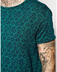 Scotch & Soda T Shirt With All Over Green Pattern