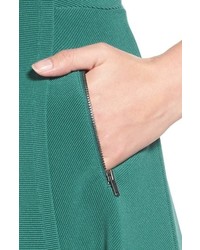 Halogen Zip Pocket V Neck A Line Dress