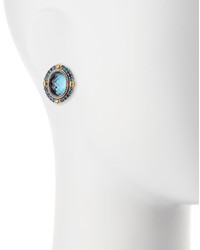Konstantino Oval London Blue Topaz Clip Earrings