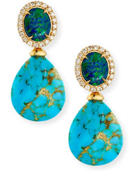 Rina Limor Fine Jewelry Rina Limor Signature Turquoise Opal Drop Earrings With Diamonds