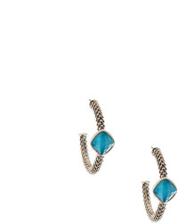 Lagos Venus Crystal Turquoise Doublet Hoop Earrings