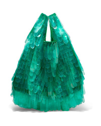 Dries Van Noten Pvc Embellished Tulle And Canvas Tote