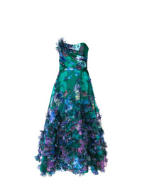 Marchesa Notte Less 3d Embroidered Dress