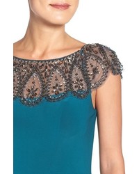 Xscape Evenings Petite Xscape Embellished Illusion Jersey Gown