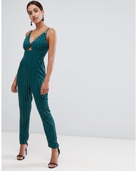 ASOS DESIGN Cami Jumpsuit With Peg Leg And Cut Out In Scatter Embellisht