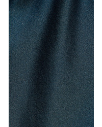 Marchesa Embellished Tulle Trimmed Silk Satin Gown Storm Blue