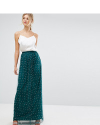 Asos Tall Faux Pearl Embellished Tulle Maxi Skirt