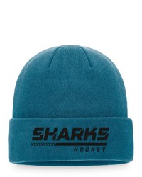 FANATICS Branded Teal San Jose Sharks Authentic Pro Locker Room Cuffed Knit Hat At Nordstrom