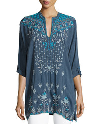 Johnny Was Spring Dolman Georgette Blouse W Embroidery