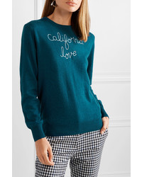 Lingua Franca California Love Embroidered Cashmere Sweater