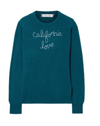 Lingua Franca California Love Embroidered Cashmere Sweater