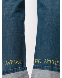 Gucci Embroidered Tapered Jeans