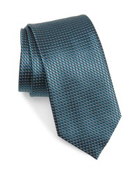 Teal Embroidered Silk Tie
