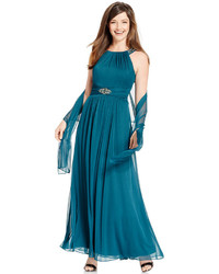 Jessica Howard Jeweled Halter Gown