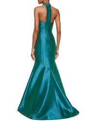 Theia Sleeveless Jeweled Neck Mermaid Gown