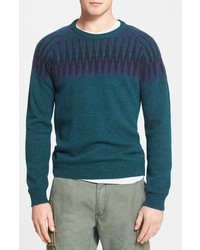 Teal Fair Isle Crew-neck Sweater