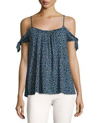 Bailey 44 Wahine Ditsy Floral Cold Shoulder Top Blue