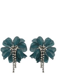 Teal Floral Earrings