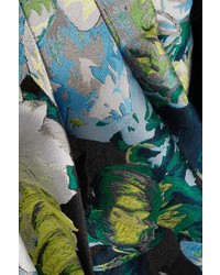 ADAM by Adam Lippes Adam Lippes Pleated Floral Jacquard Maxi Skirt Blue