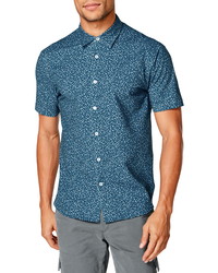 Good Man Brand Flex Pro Slim Fit Print Short Sleeve Button Up Shirt