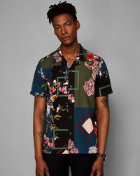 Ted Baker Floral Geo Print Cotton Shirt