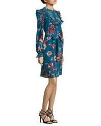 Roberto Cavalli Floral Print Silk Dress