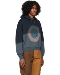 Eckhaus Latta Navy Relaxed Fit Hoodie
