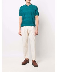 Manuel Ritz Knitted Striped Polo Shirt