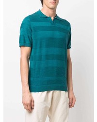Manuel Ritz Knitted Striped Polo Shirt