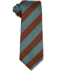 Isaia Diagonal Stripe Silk Tie