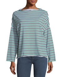 Teal Horizontal Striped Sweater