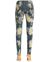Gucci Angry Cat Patch Bleached Denim Jeans