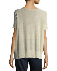 Eileen Fisher Sleek Short Sleeve Stretch Knit Top Plus Size