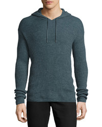 John Varvatos Star Usa Waffle Knit Pullover Hoodie Dusty Blue
