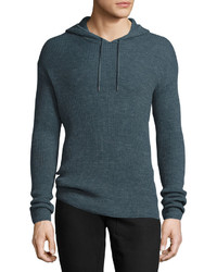John Varvatos Star Usa Waffle Knit Pullover Hoodie Dusty Blue