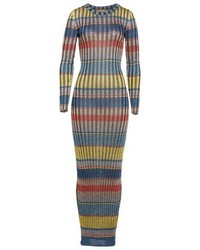 Missoni Metallic Stripe Knit Maxi Dress